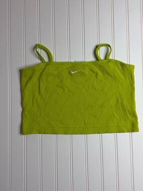 Nike Women's Neon Green Ribbed Cropped Camisole